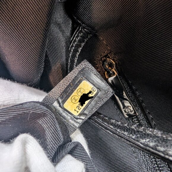 Chanel Black and White Striped Fabric Shopping Tote - Picture 14 of 16